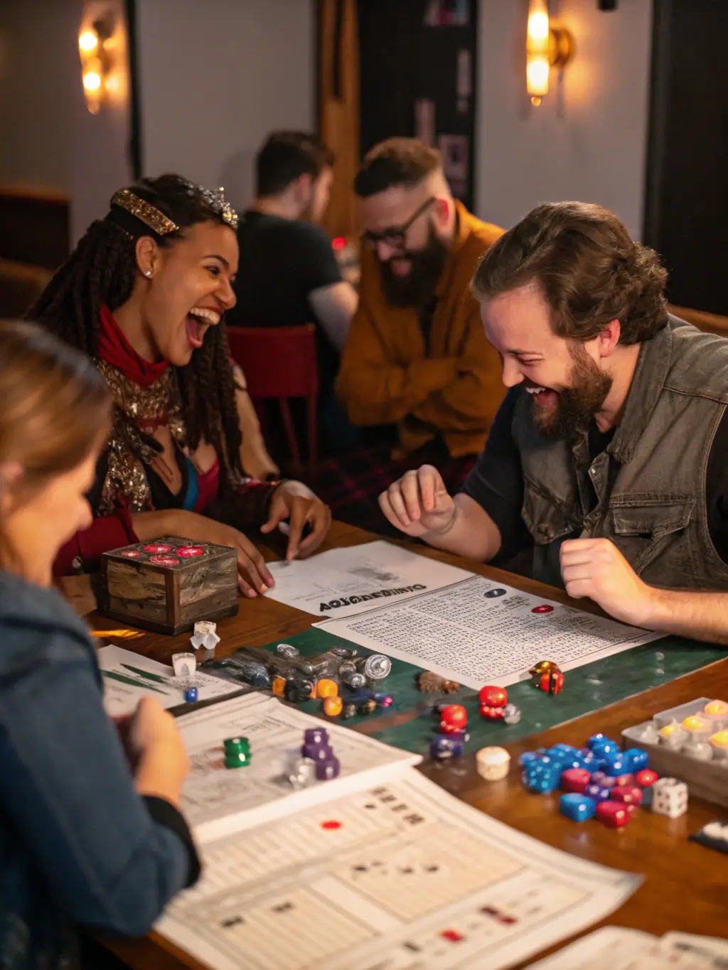 An action-packed image of players deeply engaged in a game of 'Fantasy Quest', showcasing the excitement and social interaction the game provides.